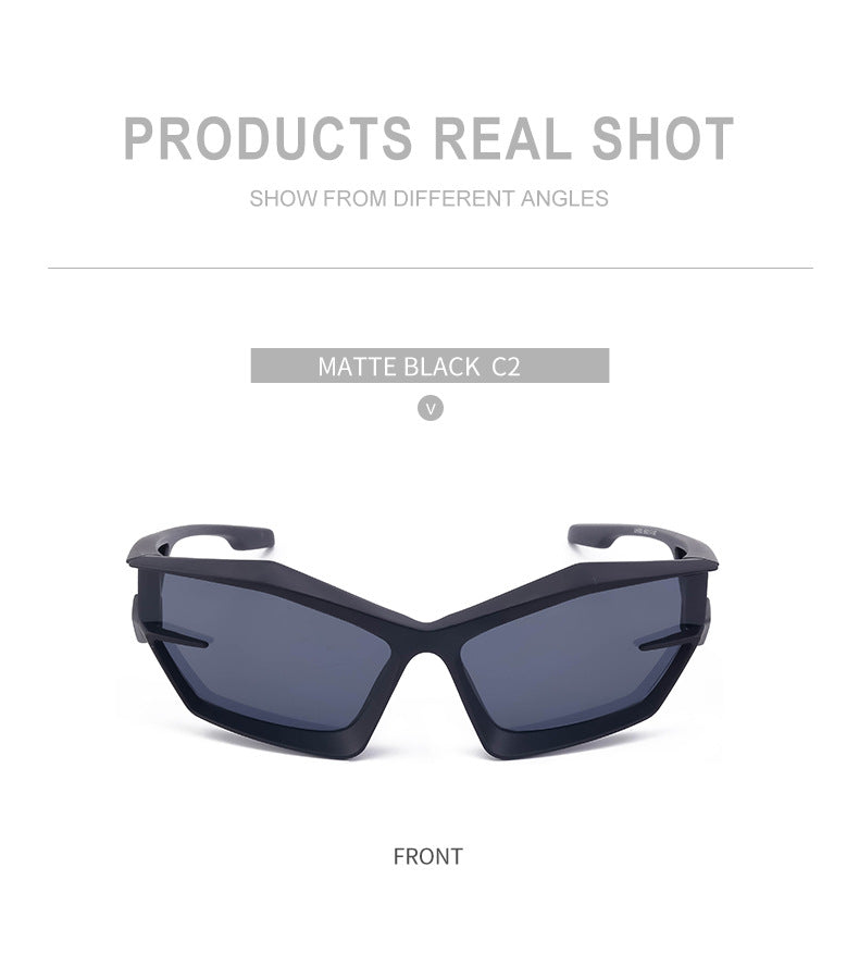 European and American style unique shaped sunglasses for men Y2K Millennium Future Technology Sunglasses for Women Trendy Glasses Wholesale
