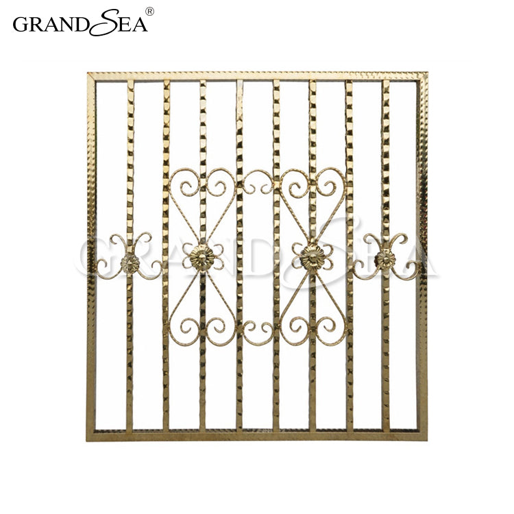 French Wrought Iron Modern Security House Window Grill Security bar