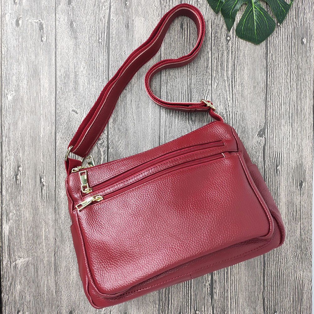 Mom's Handbag for Women2025New Genuine Leather Crossbody Bag Large Capacity Luxury Top Layer Cowhide Versatile for Middle-aged