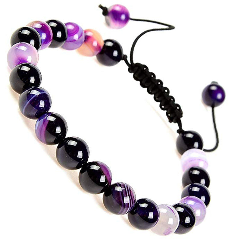 AliExpress Natural Tiger Eye Stone Bracelet Agate Couple Woven Bracelet Peacock Stone Woven Bracelet
