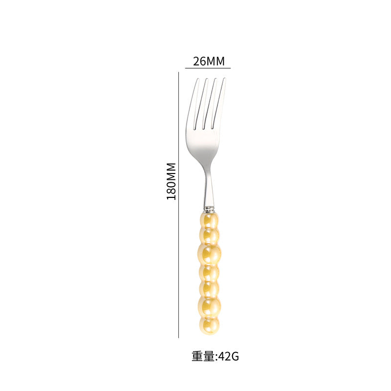 Stainless Steel Tableware Hotel Restaurant Pearl Ceramic Handle Knife Fork Spoon4Set of Western Steak Cutlery