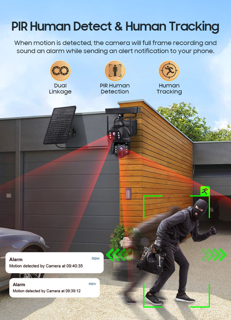 New Products from Manufacturers AOV Solar-powered Camera6MP High Definition Full Color Low Power Consumption4G Dual Camera Dual Screen