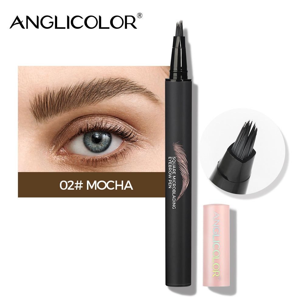 Four-Prong Eyebrow Pencil Wild Eyebrow Waterproof Smudge-Proof Four-Claw Split Liquid Eyebrow Pencil