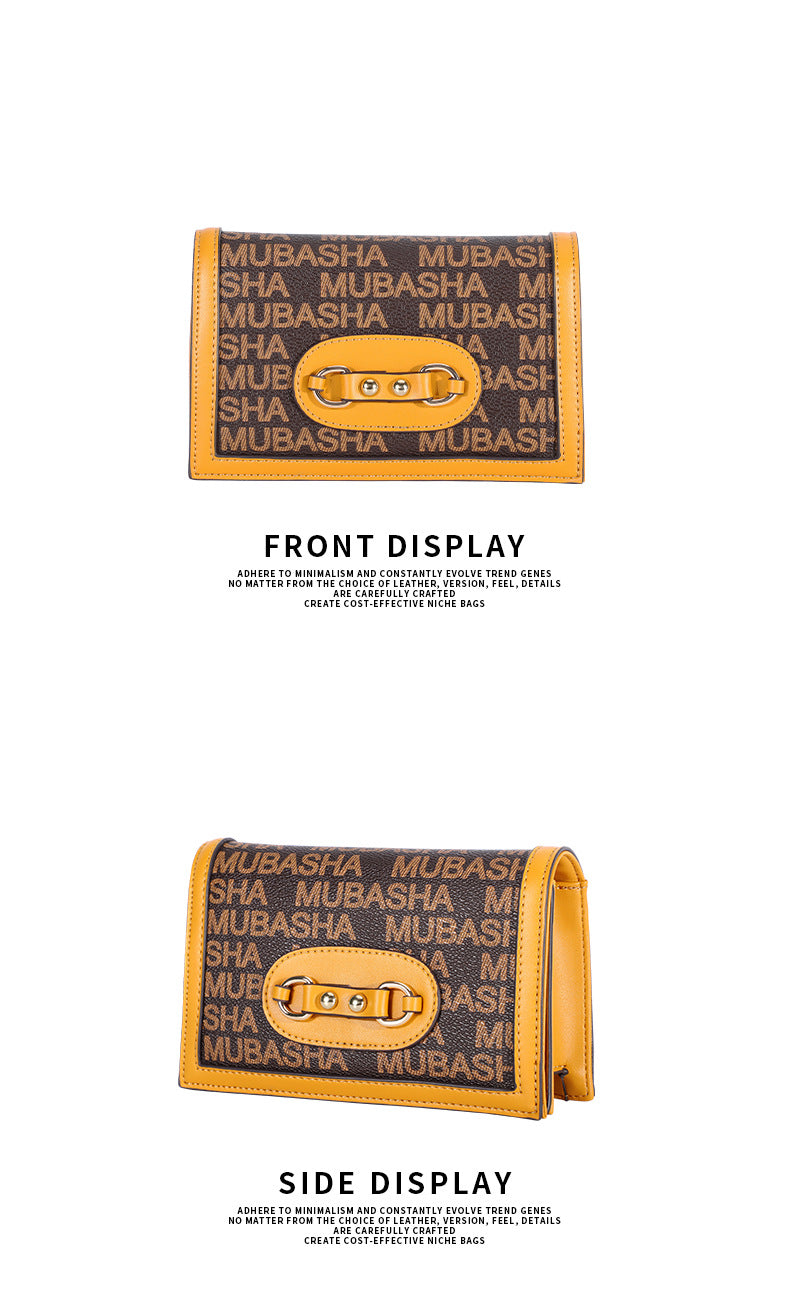New Trendy Fashion Classic Retro Old Pattern Small Square Bag Personality Shoulder Bag Stylish Chain Crossbody Bag