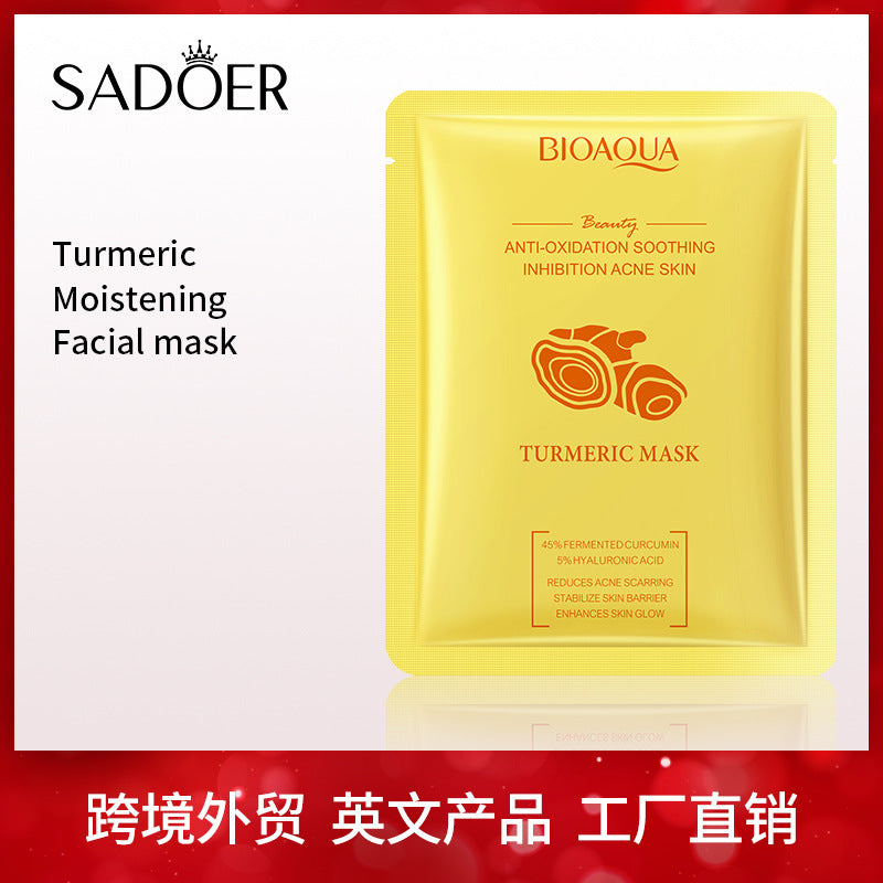 Turmeric Mask BIOAOUA Anti-oxidation Moisturizing Hydrating Nourishing Face Mask Sheets Wholesale for Cross-border Trade