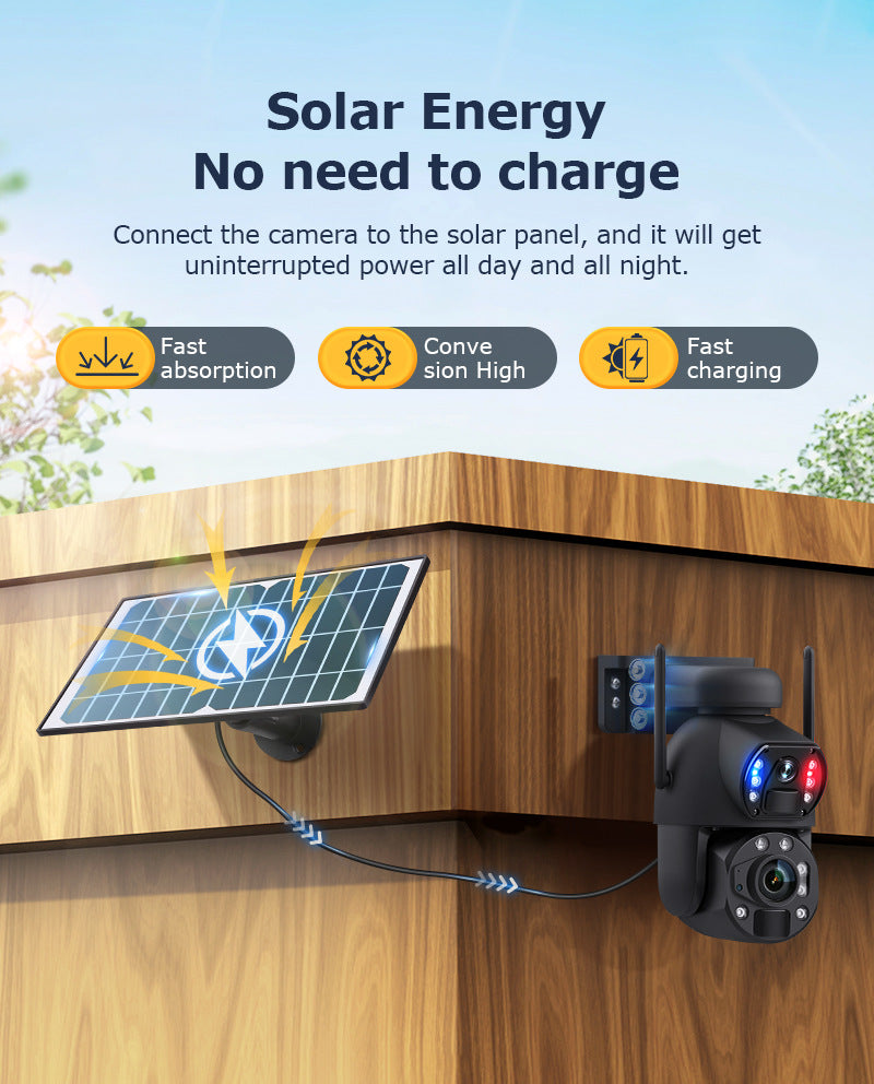 6MP High Definition Bullet Camera36Optical zoom outdoor full color night vision4G Wireless Solar Camera