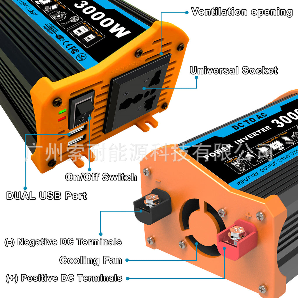 Car Small Electrical Appliances Car Converter Inverter300W Dc12V Transfer Communication110V/220V Double USB Mouth