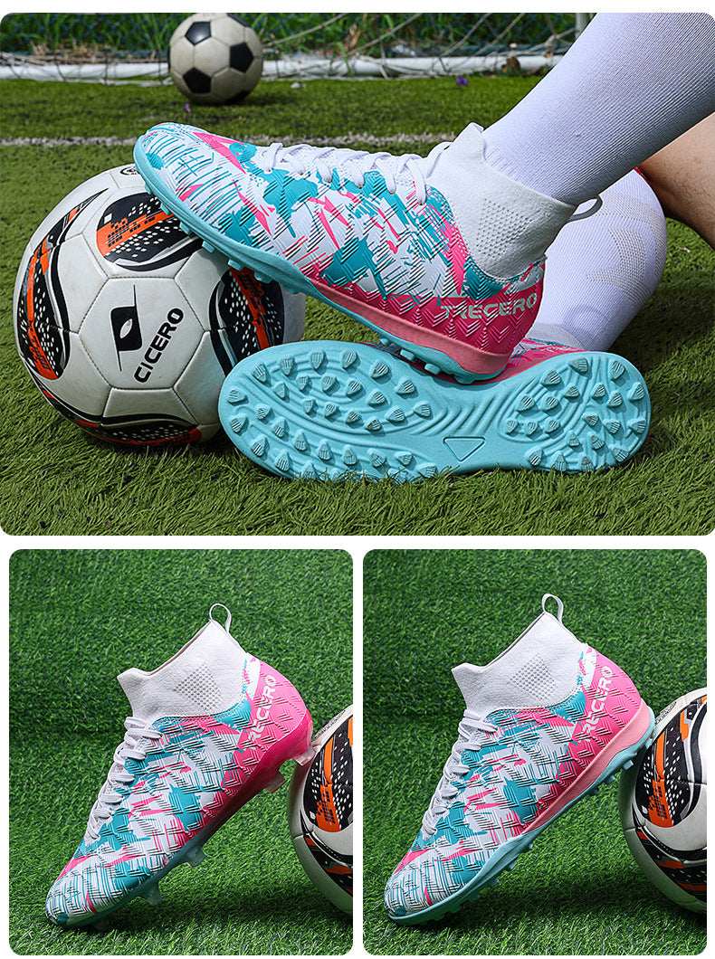 CICERO High quality professional football shoes for men and women FG Long Spike Anti-Slip Wear-Resistant Youth Practical Competition Training Shoes