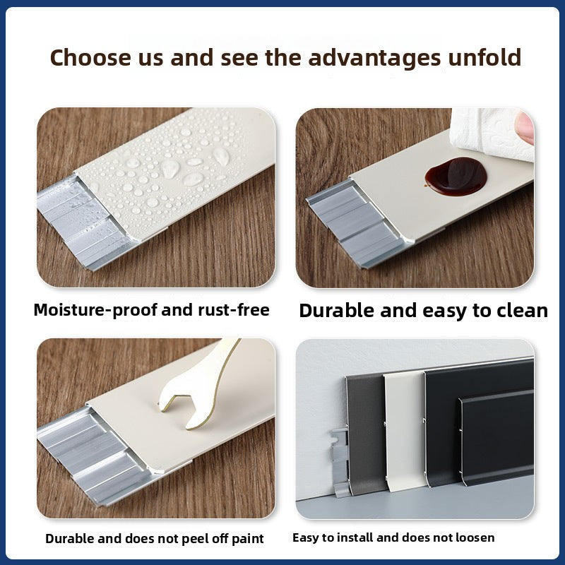 Aluminum Alloy10CM Thickened metal snap-on aluminum alloy skirting board, engineering-grade aluminum alloy skirting board