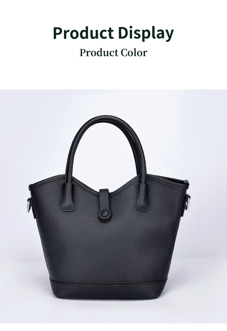 European and American Style Single Shoulder Handbag Fashion Women's Bag Light Luxury Crossbody Bag Women's Niche Versatile Large Capacity Tote Bag Genuine Leather