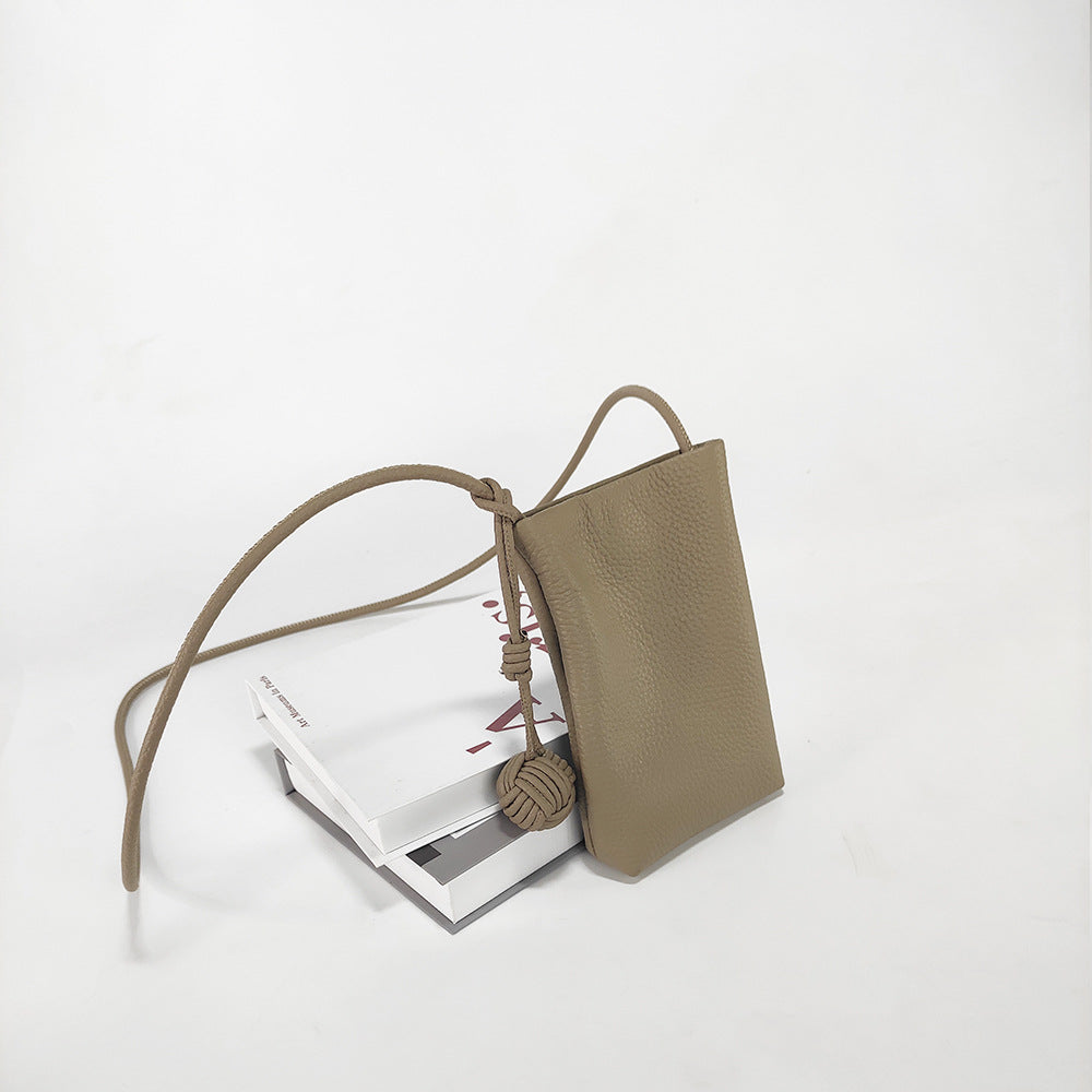 Mini Genuine Leather Phone Bag for Women togo Top Grain Leather Small Square Bag2025New Fashion Simple Versatile Crossbody Bag