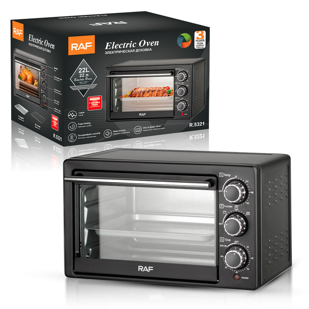 RAF European standard electric oven for home multifunctional baking22L Visual Oven French Fry Machine Cake Machine