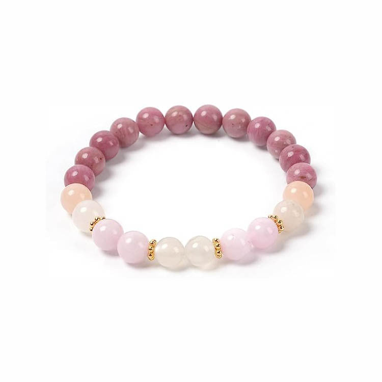 European and American Popular Natural Stone Beaded Bracelet Red Wood Grain Round Bead Stone Bracelet Wholesale