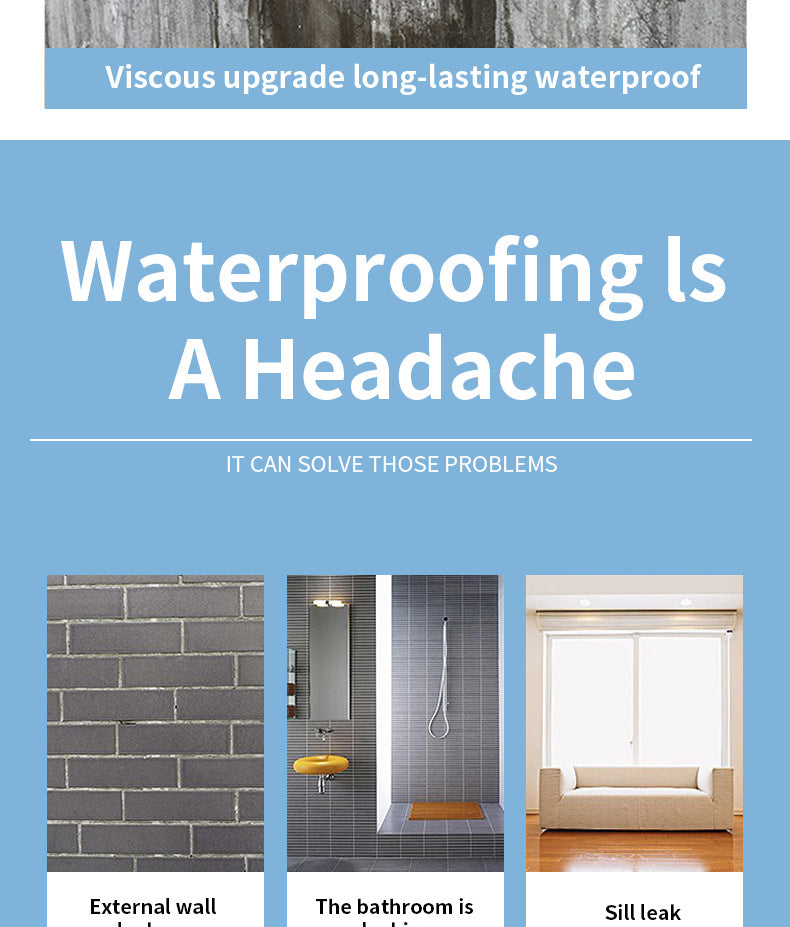 Transparent Waterproof Agent Bathroom Waterproof Coating No Tile Breaking Glue Acrylic Pure Acrylic Waterproof Glue Anti-Seepage
