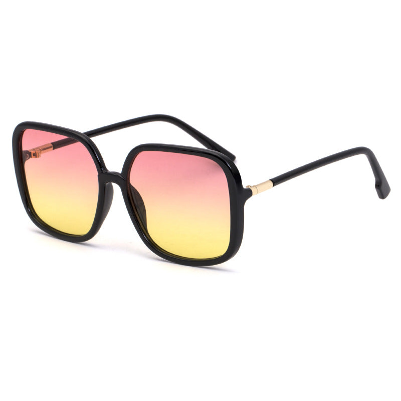 Fashion Large Frame Sunglasses for Women Trendy Zhang Ruonan Same Style Fashion Square Frame Sunglasses for Women Trendy Glasses Wholesale