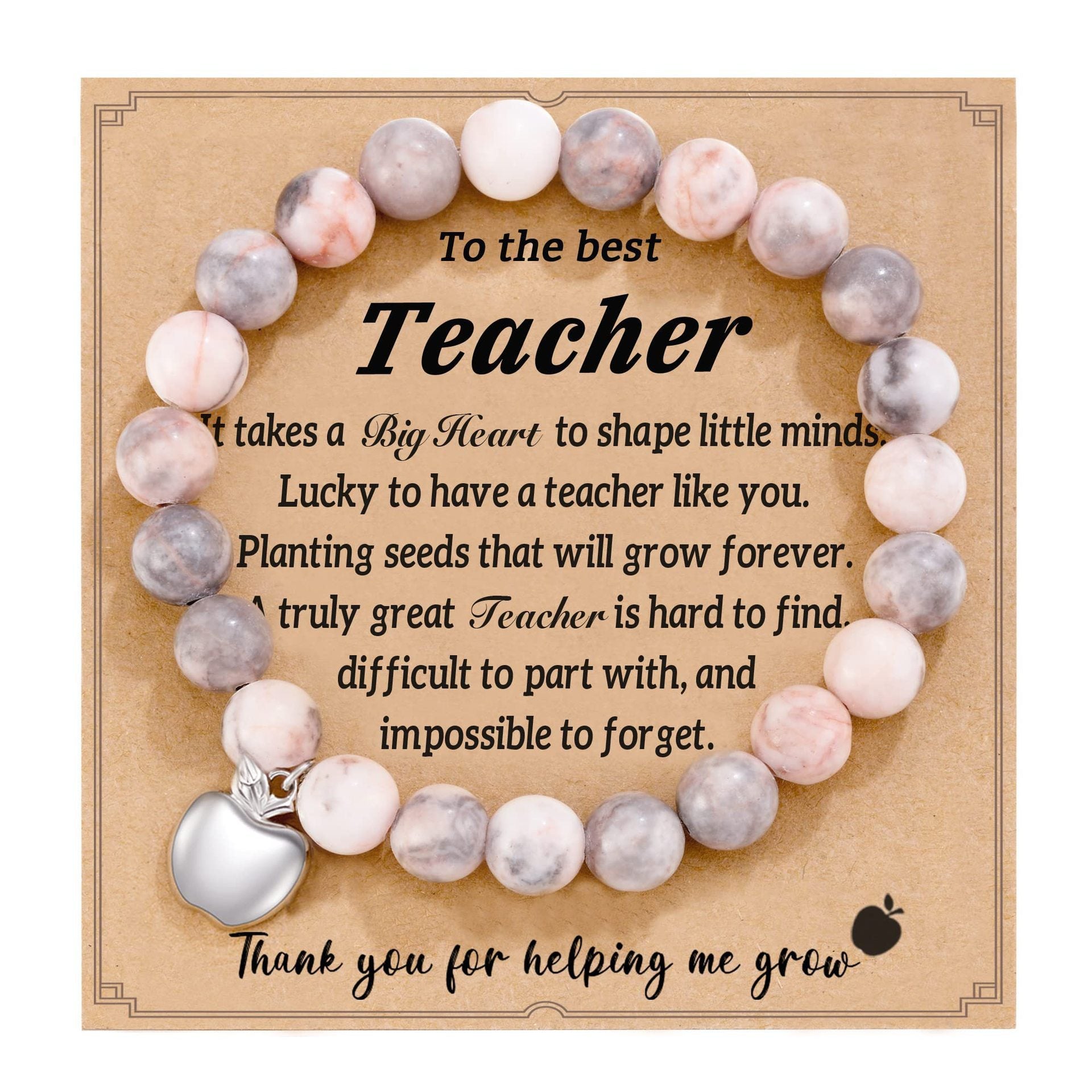 Teacher's Day Apple Pendant Bracelet Graduation Season Gift Lapis Lazuli Heart Pink Zebra Purple Agate Graduation Season Bracelet