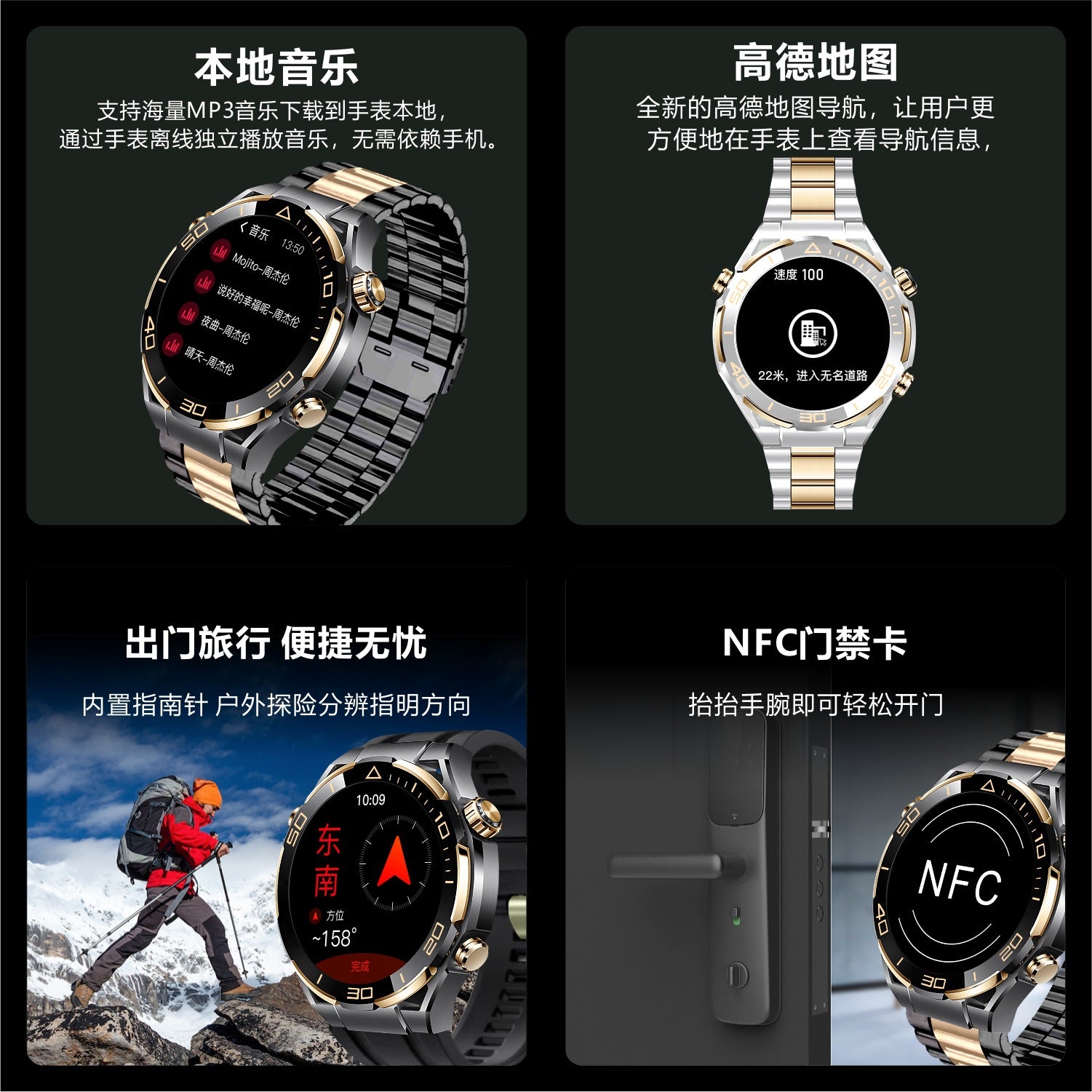 S30 Max Smart Watch1.52inch Bluetooth Call Heart Rate Step Count Sleep Monitoring Local Photo Album+Music