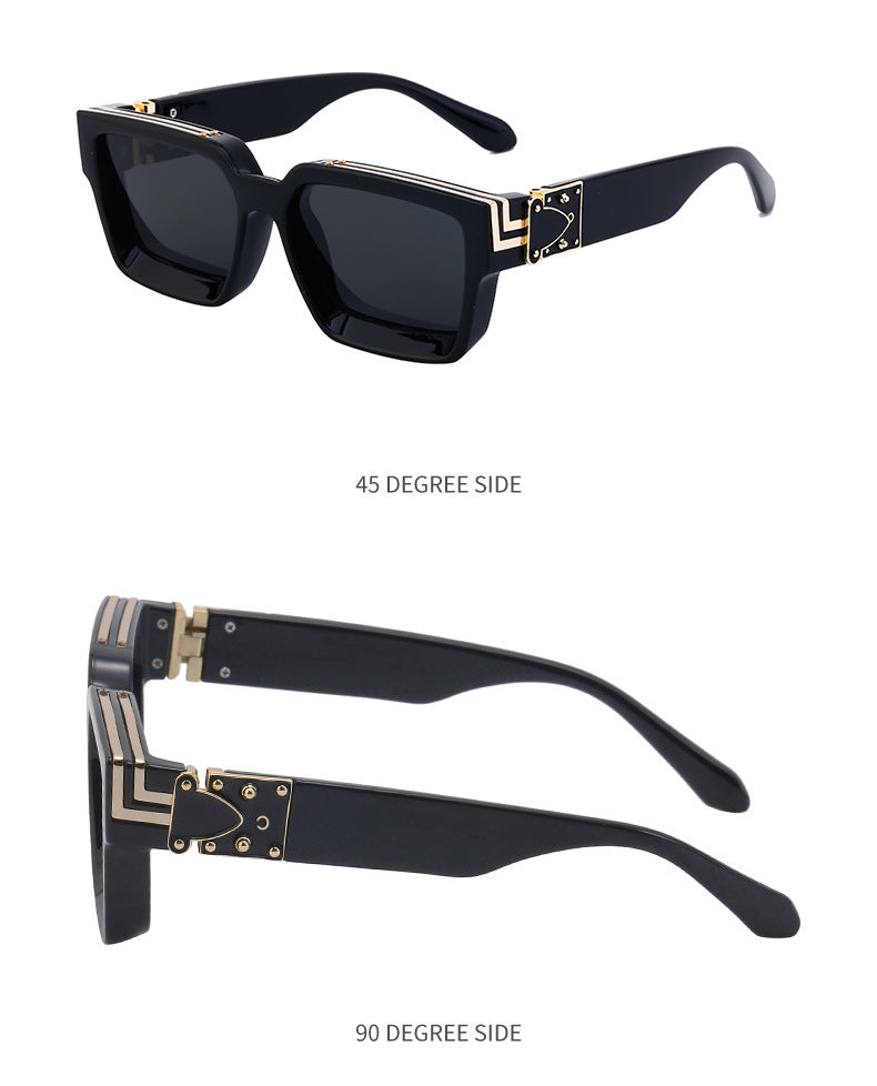 0k Billionaire Style Sunglasses Men Fashion Internet Celebrity Sunglasses Women High-end Glasses Square Frame Sunglasses