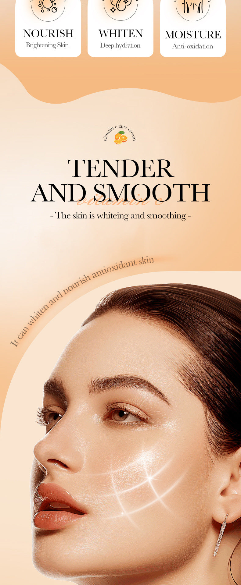 Vitamin C Moisturizing Cream SADOER Whitening, Hydrating, and Skin-Softening Face Cream Cross-Border Wholesale