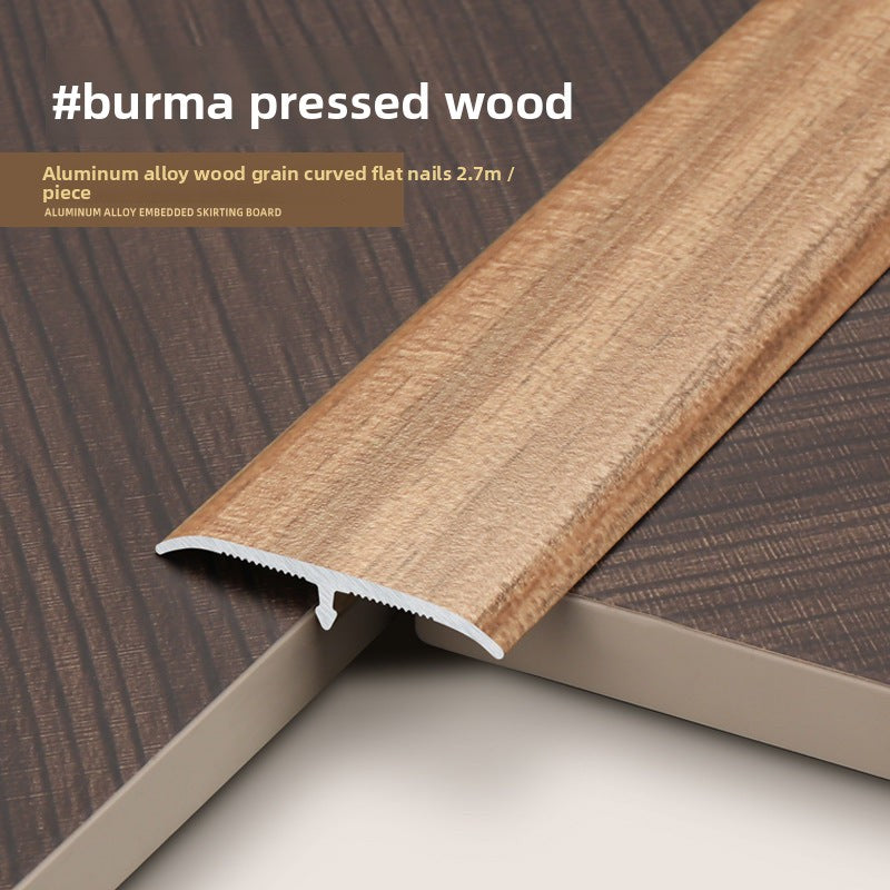 Aluminum alloy wood grain flooring trim edge strip t Door threshold edge trim strip, door seam trim strip, aluminum buckle strip