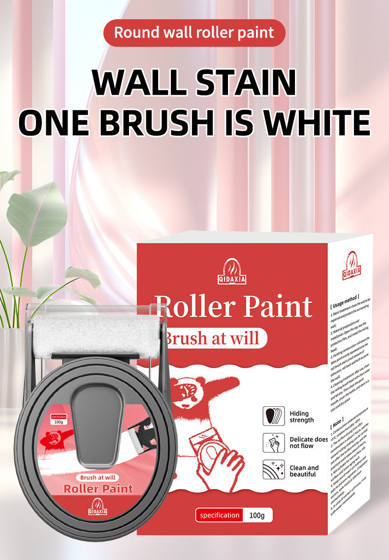 Red Roller Paint Small Roller Brush Wall Repair Paste Dirt Cover Old Wall Renovation Paint Latex Paint Interior Wall Paint Wall Renovation