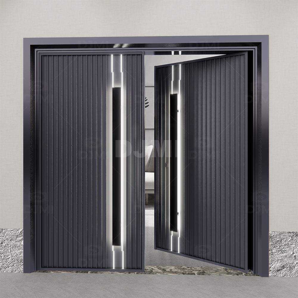 European Luxury House Modern With Long Handle Steel Entrance Door Modern Villa Main Door Front Pivot Doors