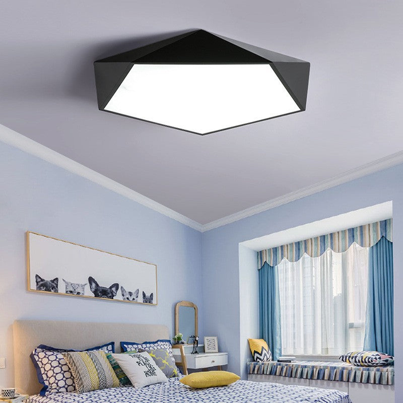 Creative Geometric Ceiling Light led Bedroom Lamp Nordic Creative Boys Girls Children's Room Lamp Iron Art Living Room Lamp