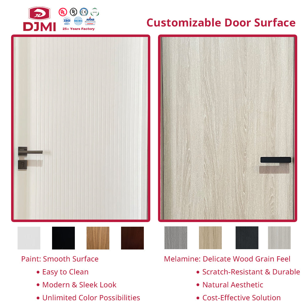 Modern Minimalist Wood Grain Interior Door High Quality Solid Wood Skeleton Room Door for Apartment and Hotel Projects