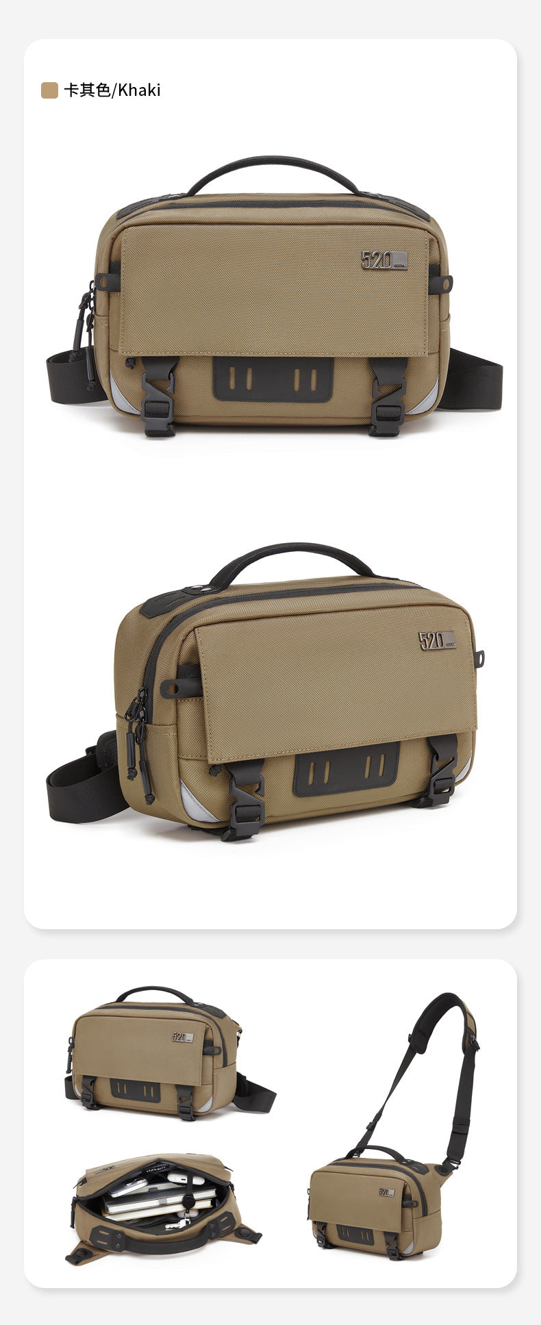 ozuko Men's Crossbody Bag Shoulder Bag Waterproof Large Capacity Outing Portable Bag High-end Multifunctional Trendy Brand