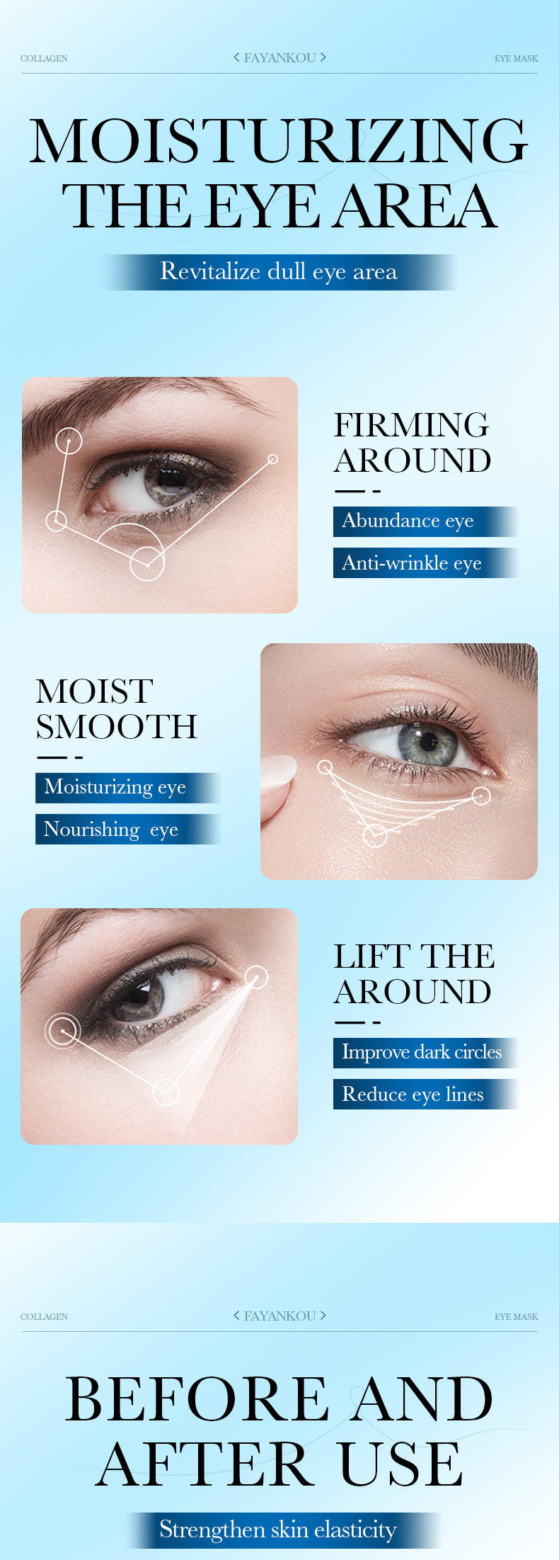 Collagen Anti-Wrinkle Eye Mask FAYANKOU Moisturizing Noblewoman Eye Mask Eye Mask Patches  Wholesale