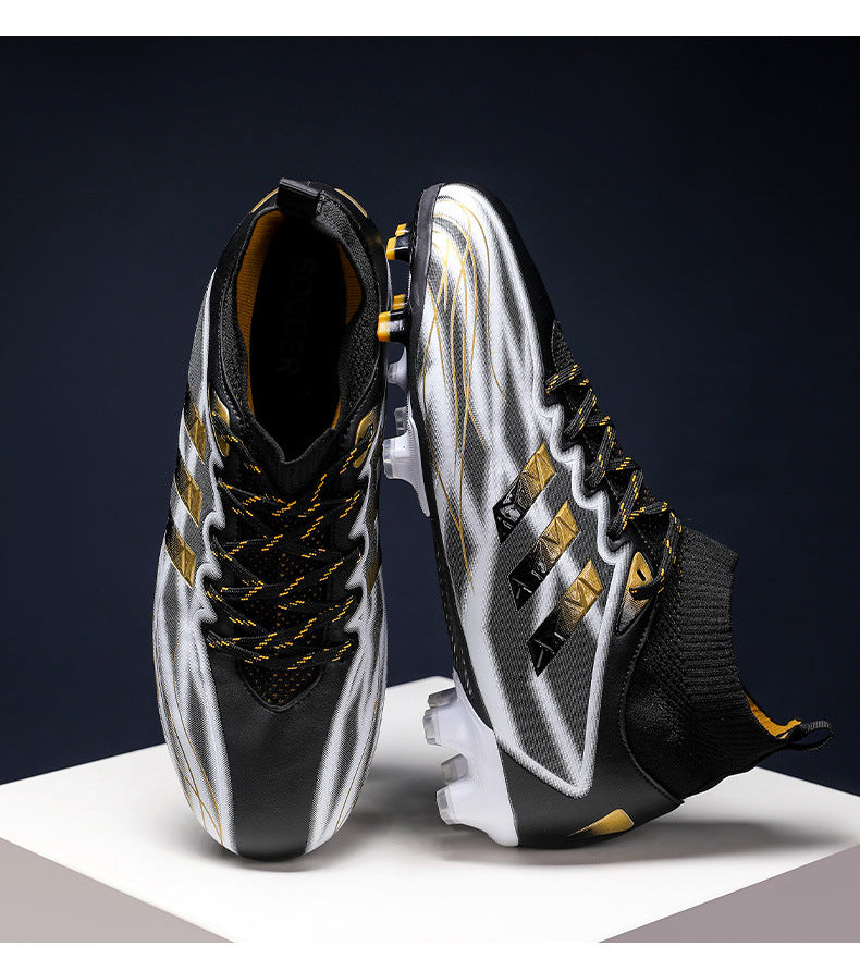 New high-top soccer shoes for men and women AG Spike TF Broken Nail Youth Student Grassland Competition Training Shoes