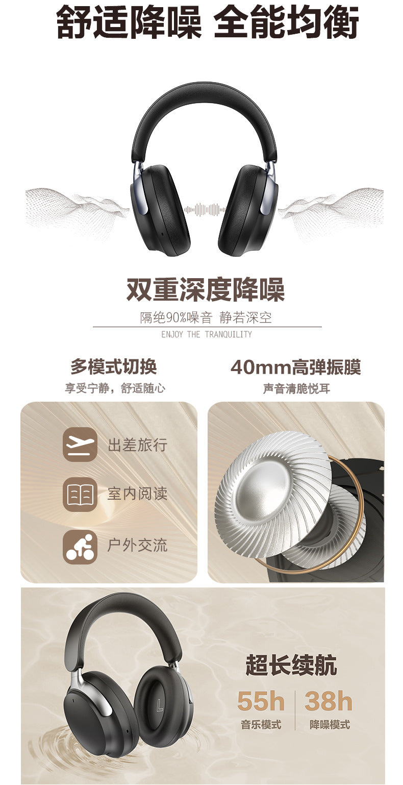 Bluetooth Headphones Ultra-Long Battery Life Over-Ear Headphones Noise Cancelling Long Battery Life Wireless Bluetooth Headphones Dual Feed