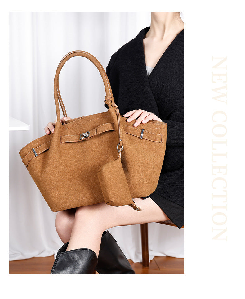 European and American Fashion High-End Handheld Tote Bag for Women New Versatile Trendy Pleated Stylish Single Shoulder Crossbody Bag