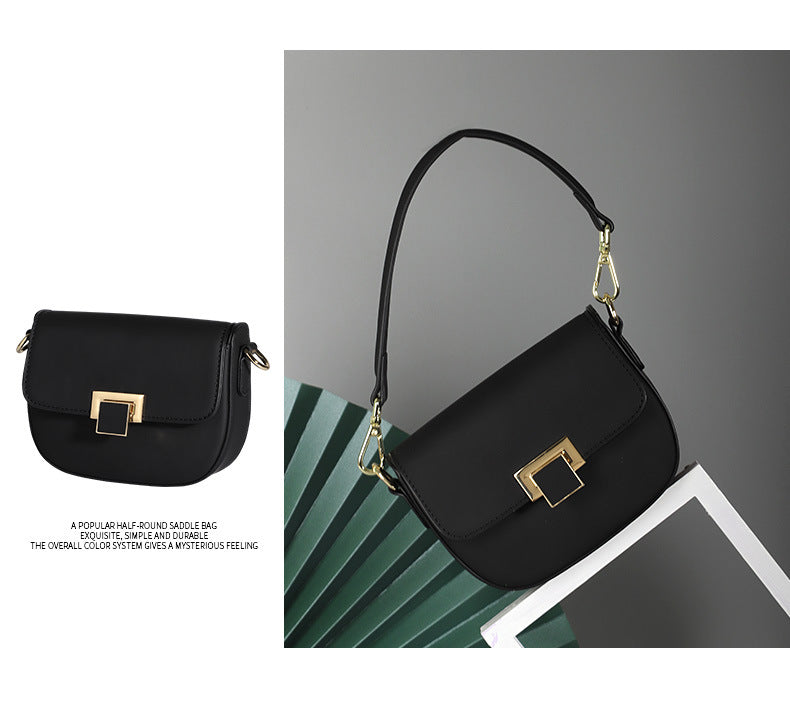 New Trendy Fashion Small Square Bag Niche Retro Underarm Bag Personality Stylish High-Quality Simple Crossbody Bag