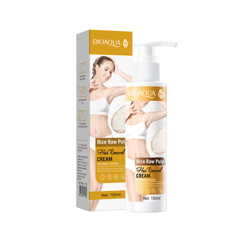 Rice Puree Whitening Hair Removal Cream BIOAOUA Soothing Leg Hair Removal Body Hair Removal Cream Wholesale