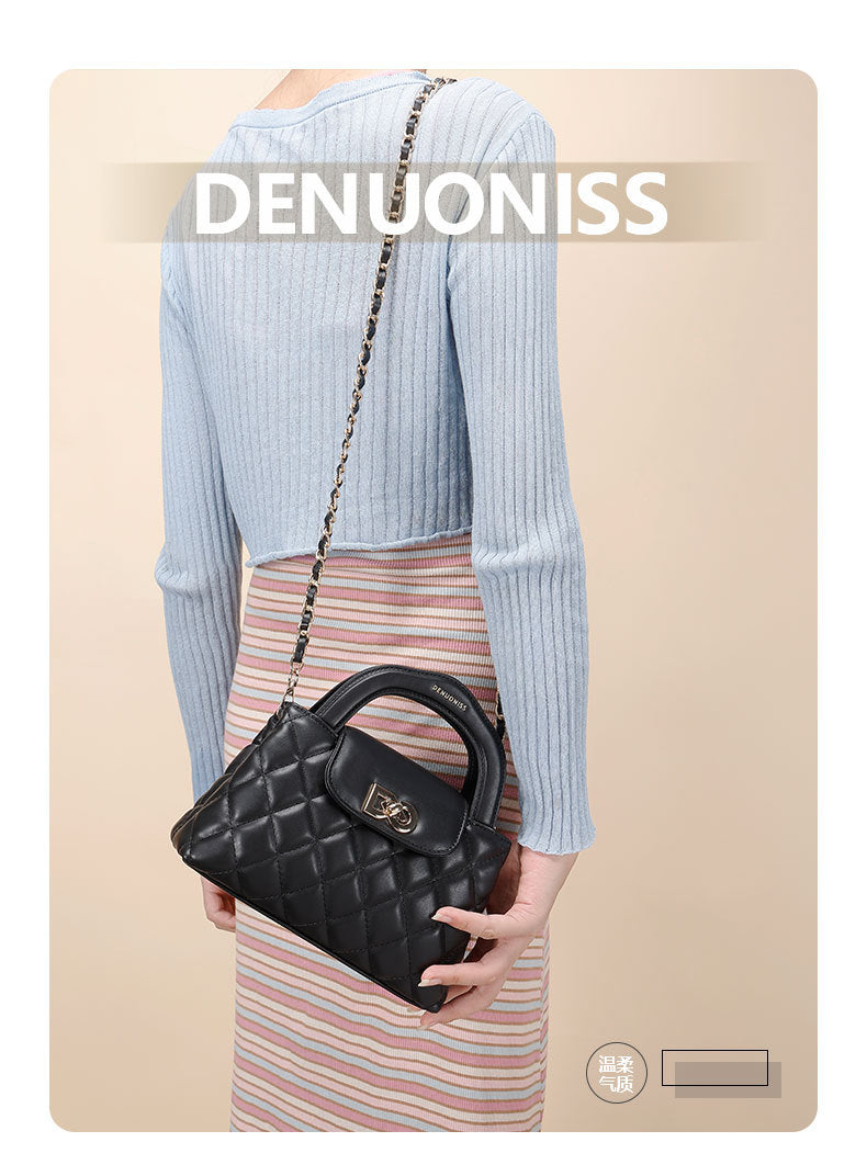 2024New Special-Interest Design Women's Handbag PU Chain Commuter Shoulder Bag Exquisite Exquisite Women's Bag