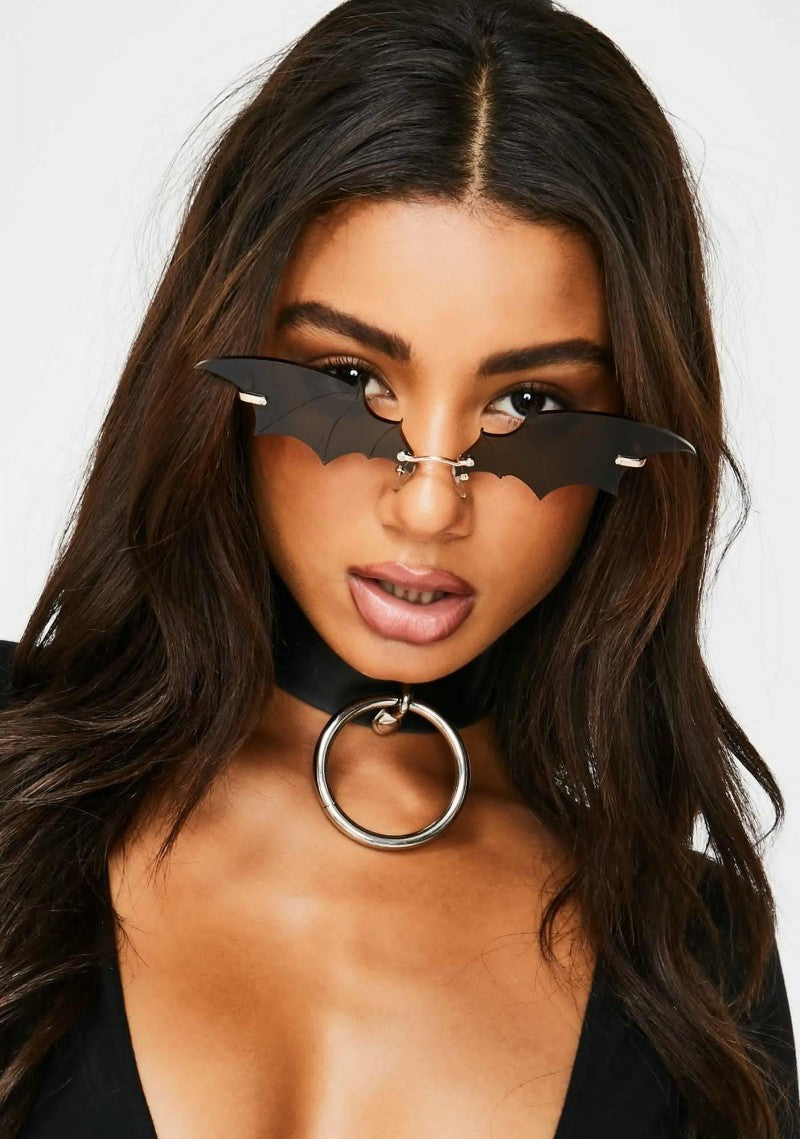 Bat Sunglasses for Women, Quirky Party Trendy Street Style Sunglasses, Small Frame European and American Fashion Irregular Glasses sunglasses