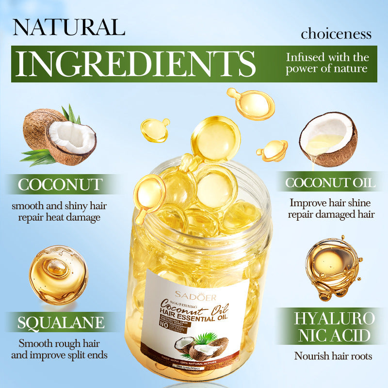 Coconut Oil Smooth Conditioner SADOER Nourishing and Smooth Hair Care Essential Oil Capsules  Wholesale