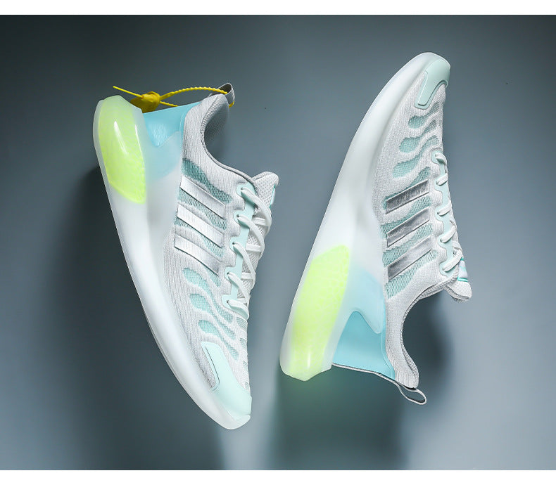 New Outdoor Running Shoes for Men, Soft Sole, Shock Absorption, Real Popcorn Casual Shoes, Breathable Ice Silk Mesh Sports Shoes