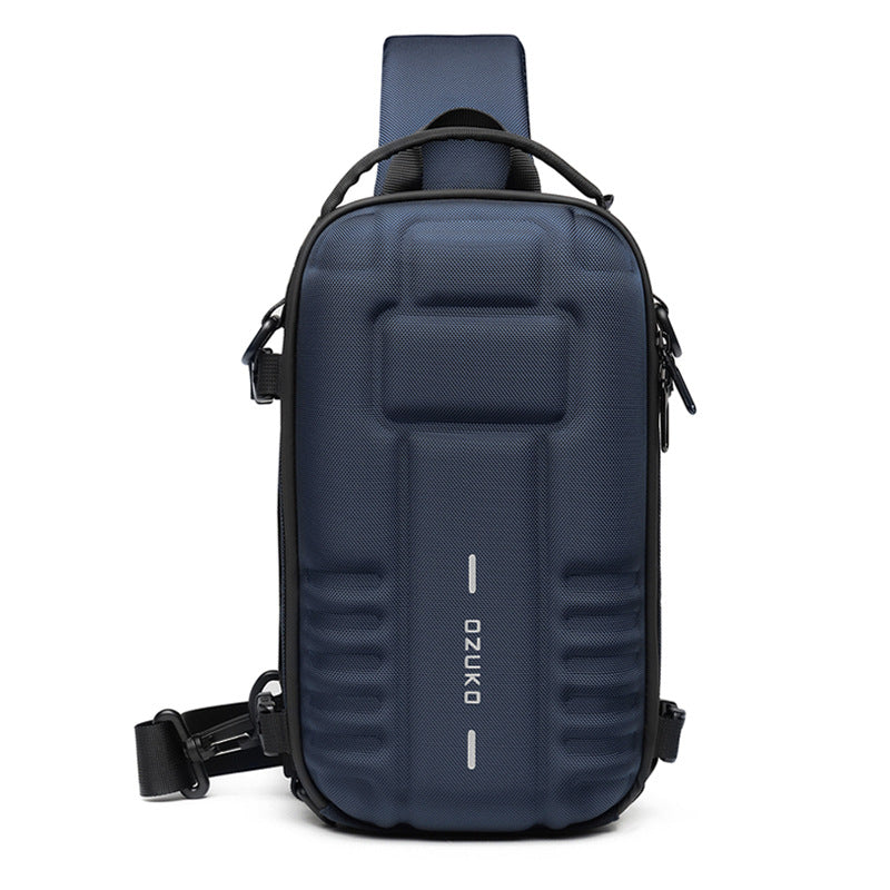 OZUKO EVA Hard Shell Chest Bag Men's Crossbody Bag Tactical Functional Waterproof Large Capacity Outdoor Cycling Bag