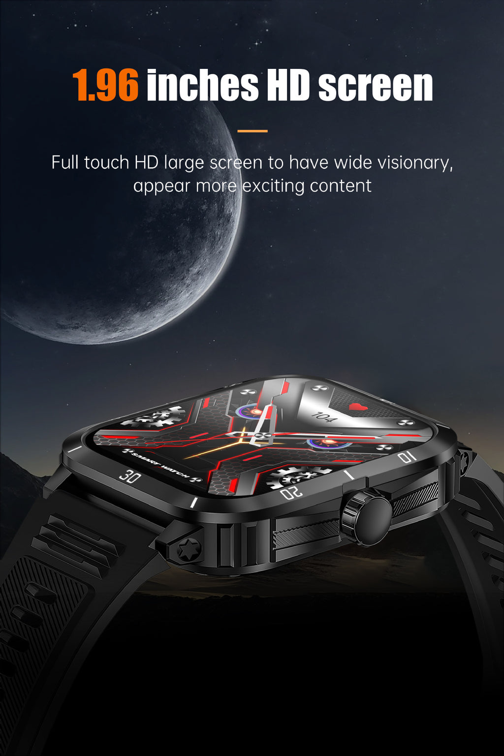 KT71Smart Watch Bluetooth Call True Heart Rate Step Sleep Monitoring3ATM Deep Waterproof Sports Tri-Proof