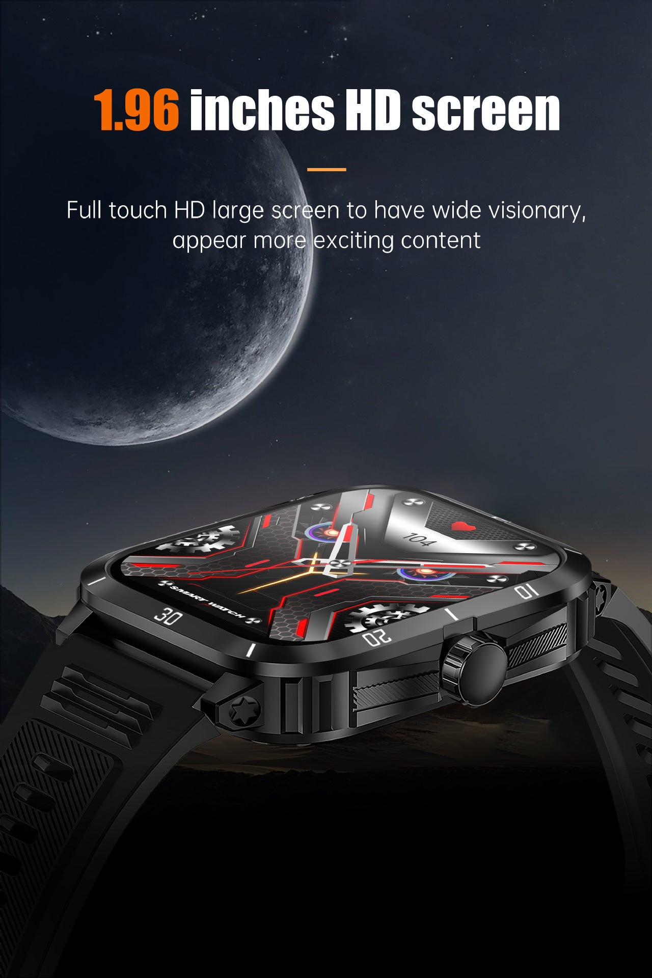 KT71Smart Watch Bluetooth Call True Heart Rate Step Sleep Monitoring3ATM Deep Waterproof Sports Tri-Proof