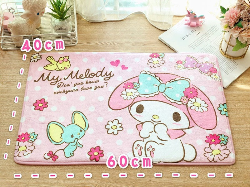 Flannel Mat Cartoon Kitty Bathroom Water Absorption Non-Slip Door Mat Pudding Dog Bathroom Mat Labeling and Dropshipping