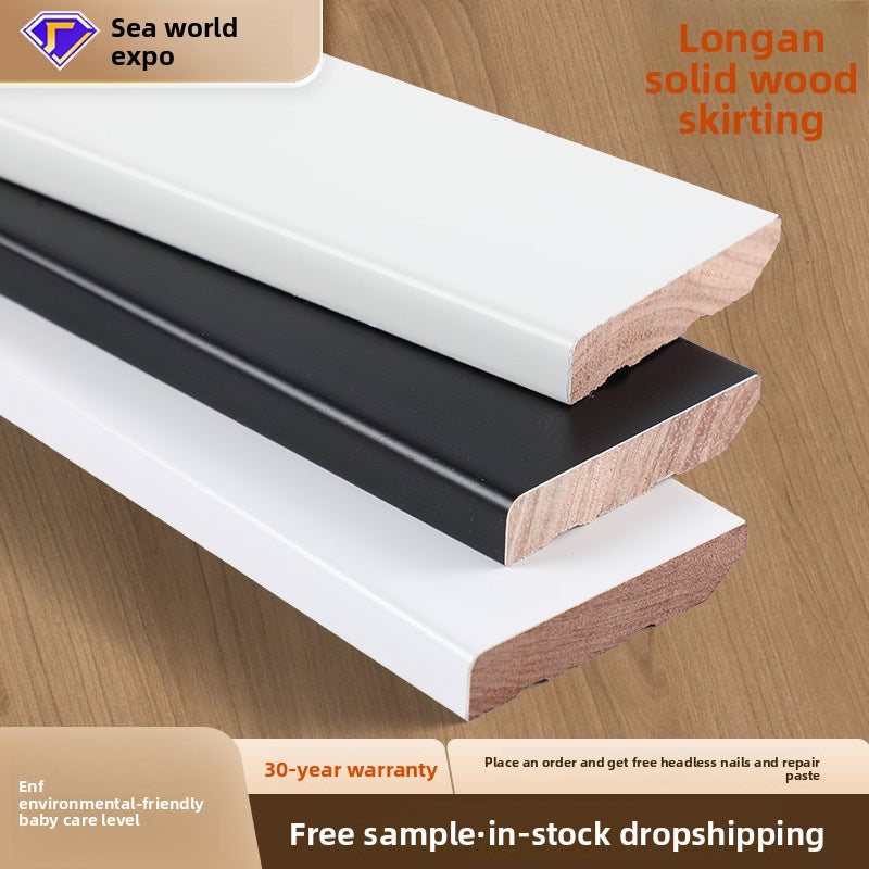 High-end ENF Taun skirting board in white and black, wooden skirting board, solid wood flat panel, ultra-narrow solid wood skirting board