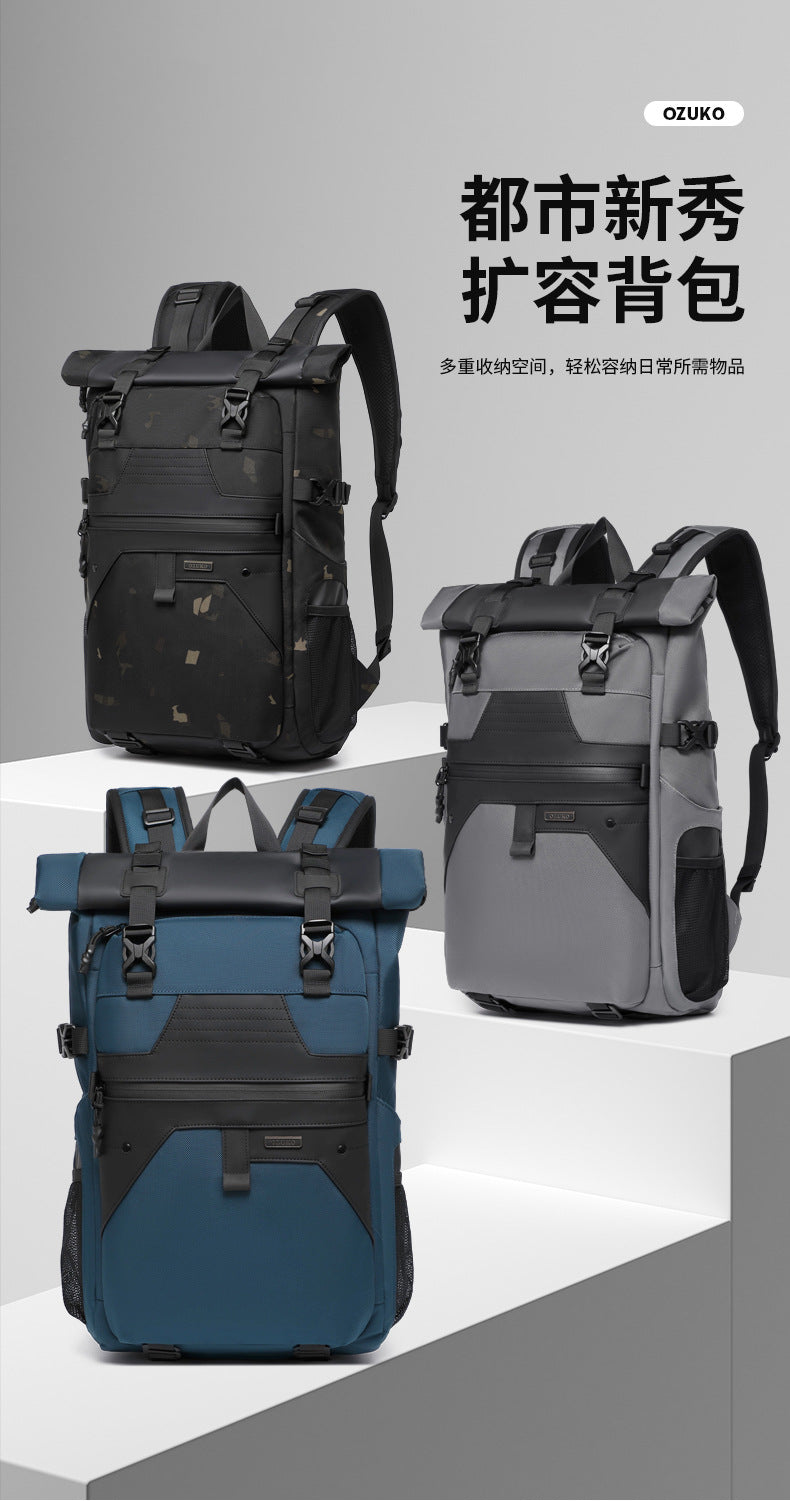 OZUKO Casual Backpack Backpack School Bag Large Capacity Waterproof Computer Bag Unisex Travel Commuting Bag