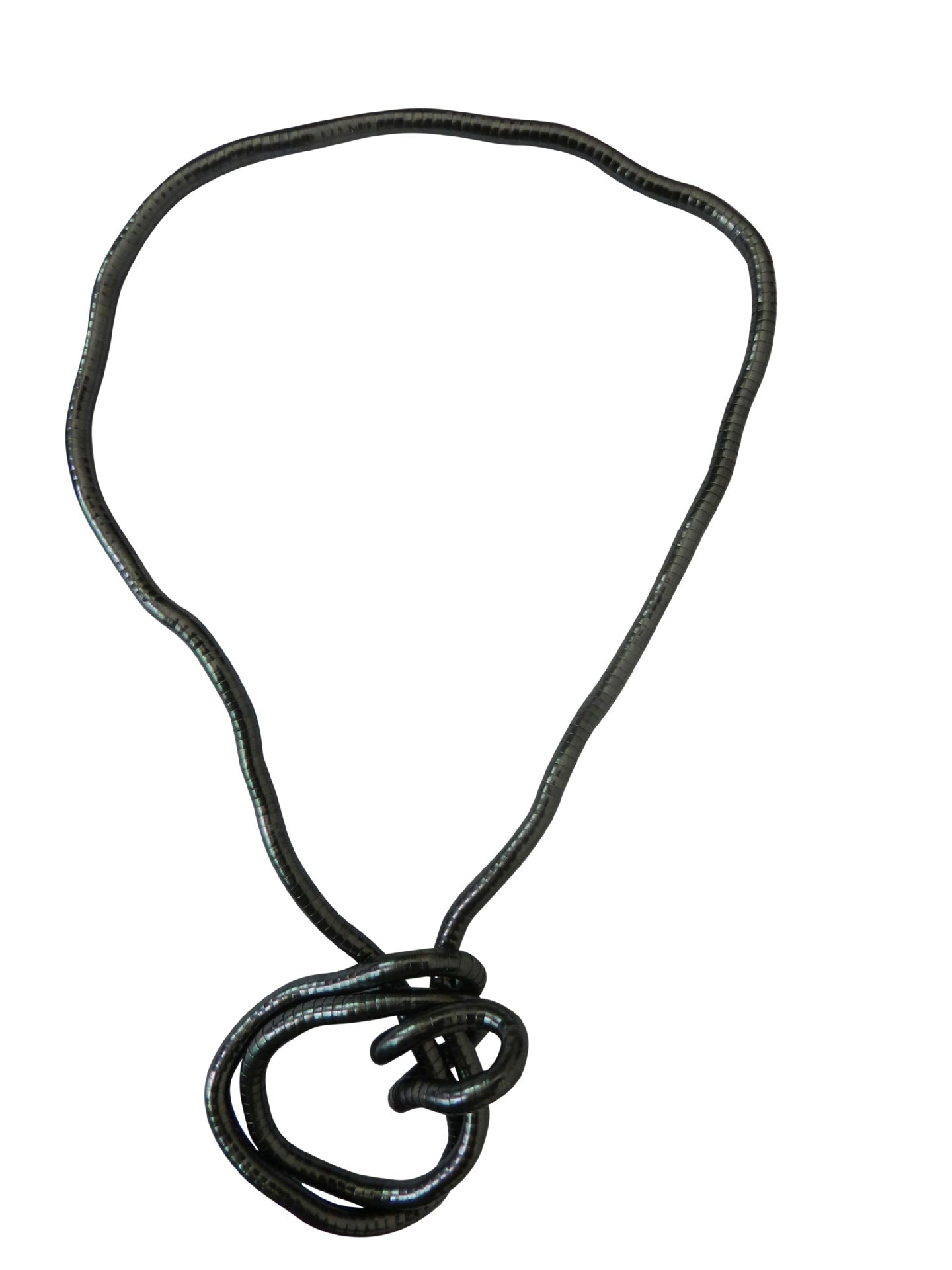 Wrapped Snake Necklace Without Head and Tail90cm White K Iron-plated Irregular Snake Year Necklace Flexible Bendable Snake Bone Necklace