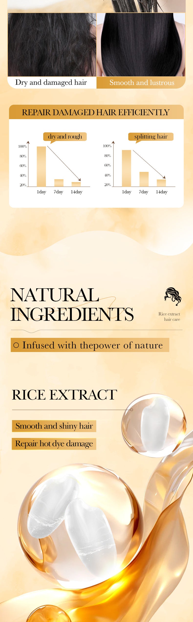 Rice Puree Hair Mask400gBIOAOUA Smooth and Fluffy Hair Conditioner  Wholesale