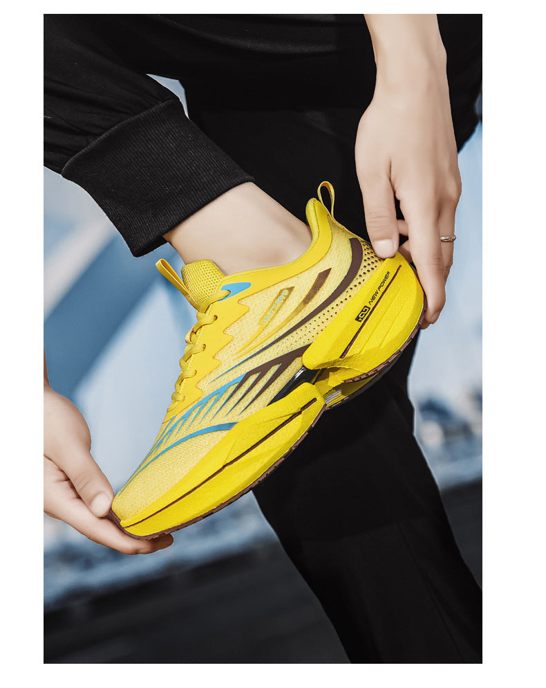 ROANK Men's Running Shoes Ultra-Light Sports Shoes for Teenagers Non-Slip Thick Sole Height Increasing Running Shoes for Middle School Students