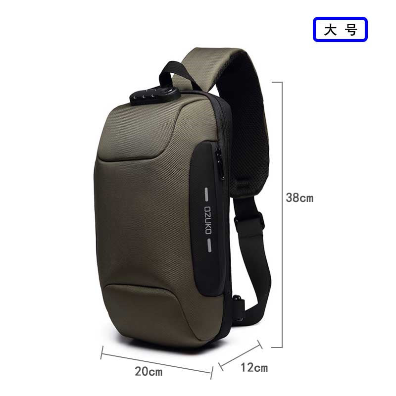 OZUKO Tactical Chest Bag Men's Crossbody Bag Waterproof Multifunctional High-end Outdoor Portable Bag Cycling Shoulder Bag