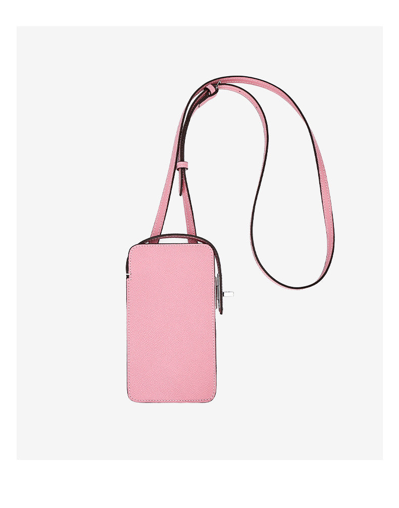 European and American New Style Cowhide Phone Bag for Women, Crossbody Small Bag with High-end Feel, Lightweight Mini Women's Bag, Simple Design